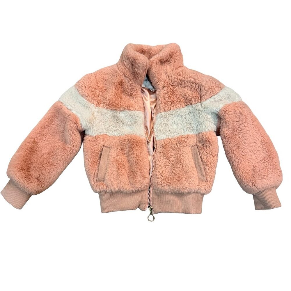 Urban Republic Girls Faux Fur Bomber Jacket Pink Large 6x